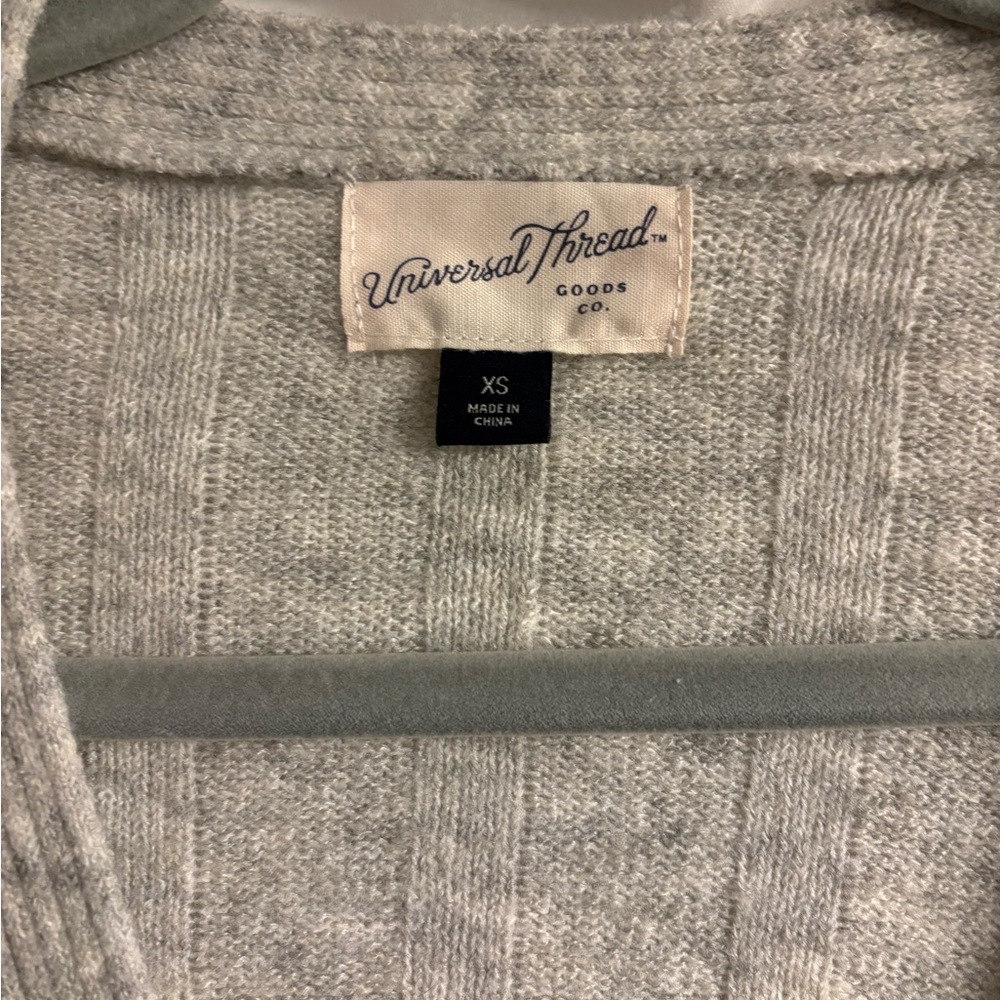 Universal Thread Light Gray Ribbed Cardigan - Picture 3 of 4